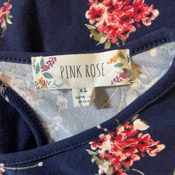 Pink Rose Navy Ruffled Dress - Picture 4 of 5